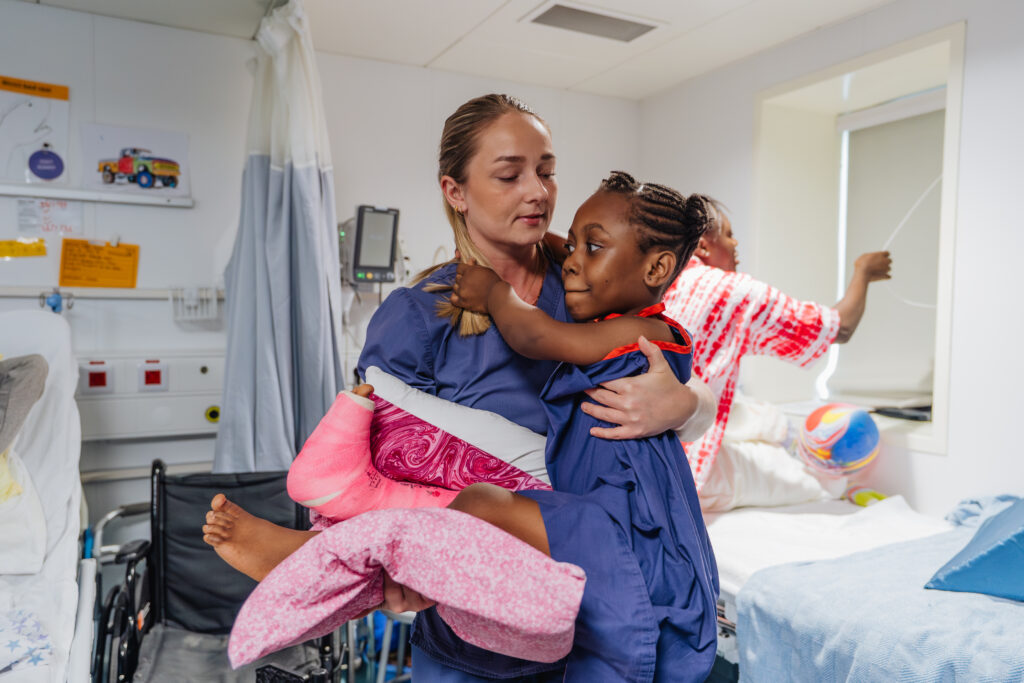 sofie espeland ward nurse (pediatric) with patients in the ward