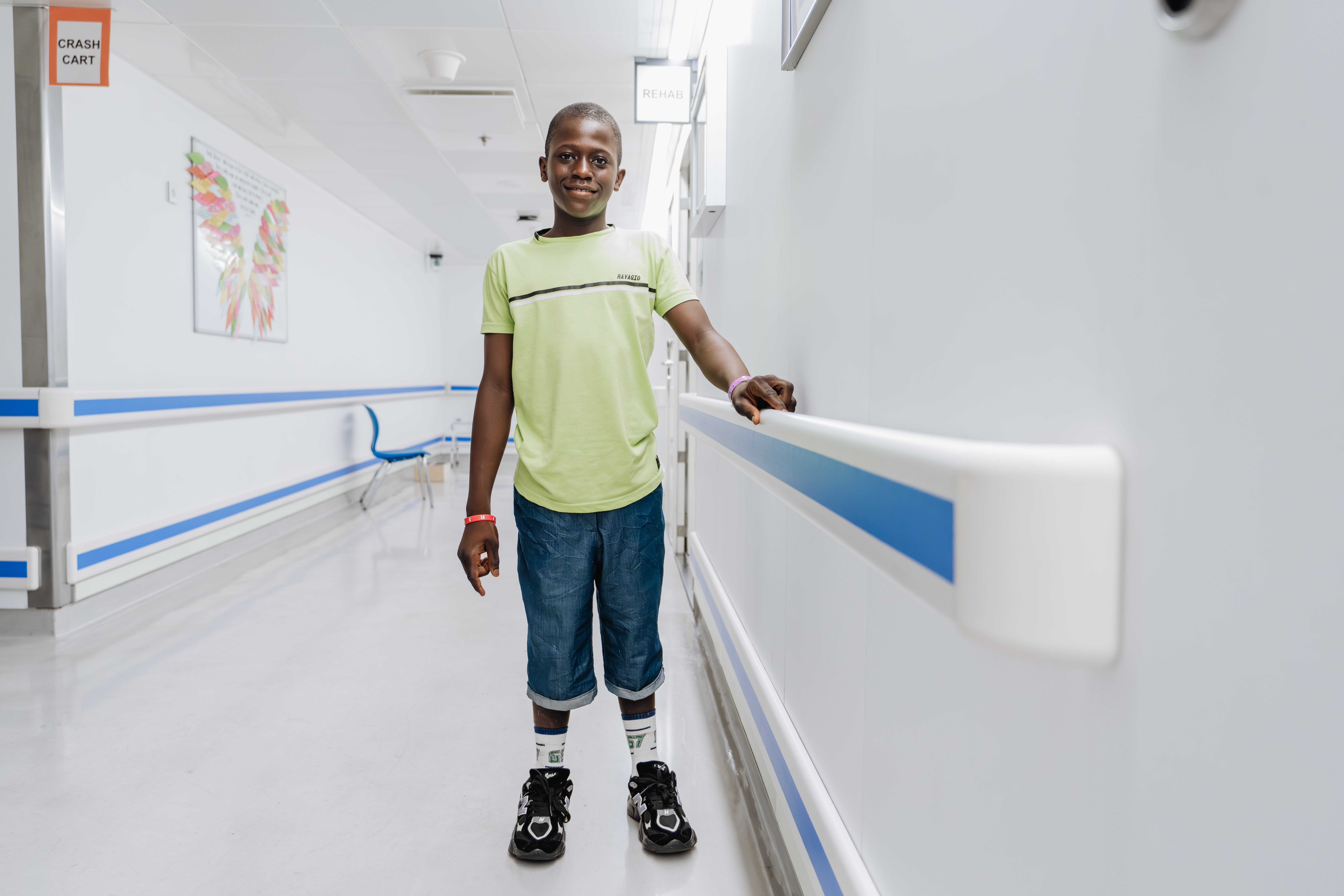 orthopedic patients receiving shoes after their cast change.