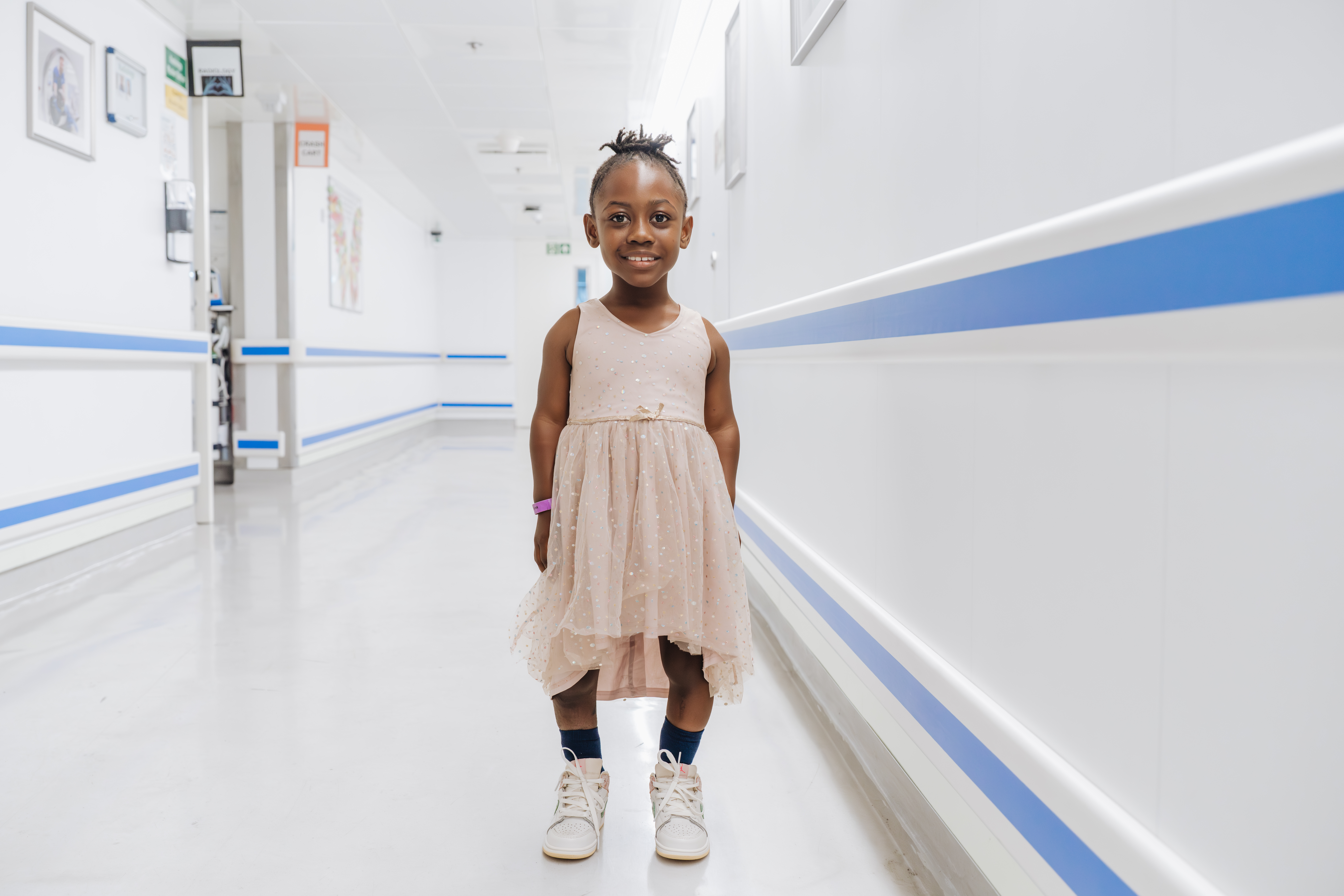 orthopedic patients receiving shoes after their cast change.